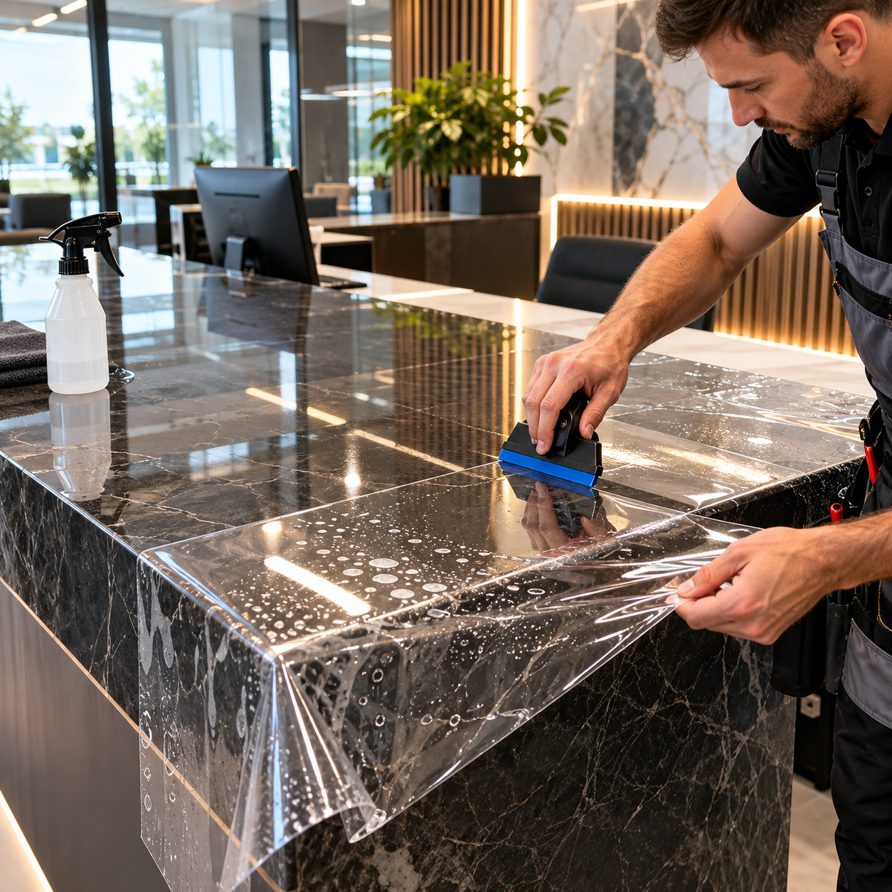 TPU Möbelschutzfolie CLEAR – selbstheilend & transparent
